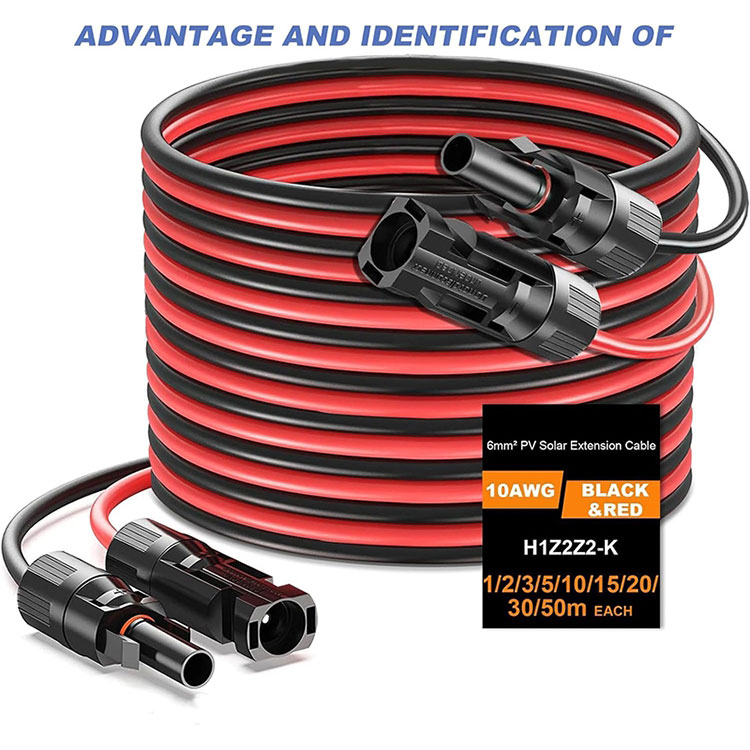 प्रत्यक्ष दफन 10AWG सौर विस्तार केबल 50 फीट